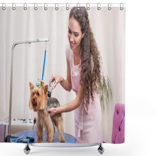 Personality  Groomer Trimming Dog Shower Curtains