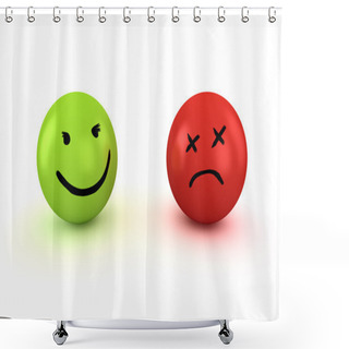 Personality  Sad And Happy Emoticons Shower Curtains