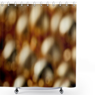 Personality  Blurred Shiny Golden Christmas Baubles Background Shower Curtains