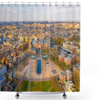 Personality  April 3, 2019. Amsterdam, Netherlands. Aerial View Of The The Rijksmuseum. Netherlands National Museum Dedicated To Arts And History.   Shower Curtains