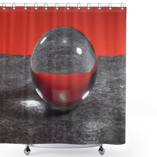 Personality  Crystal Ball On Stone Surface Shower Curtains