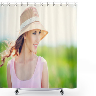 Personality  Happy Woman Shower Curtains