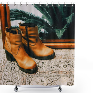 Personality  Fashionable Ladies Shoes. Texas Style Shower Curtains