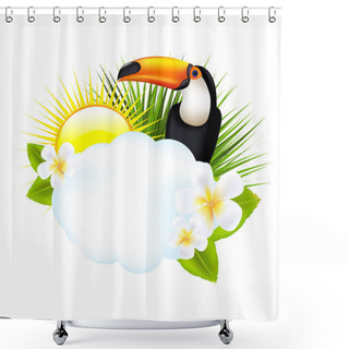 Personality  Tropical Illustration With Toucan Shower Curtains