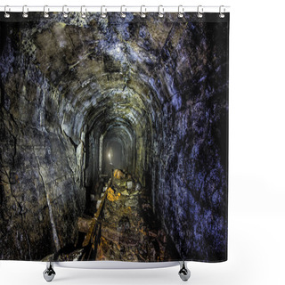 Personality  Exploring Old Abandoned Collapsed Coal Mine Tunnel Shower Curtains