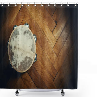 Personality  Old Wooden Tambourine Shower Curtains