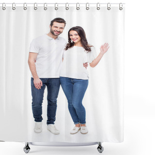 Personality  Beautiful Young Couple Shower Curtains