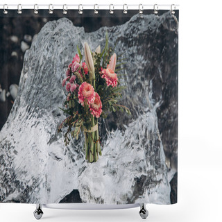 Personality  Bouquet On Ice Shower Curtains