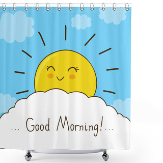 Personality  Good Morning Card Shower Curtains