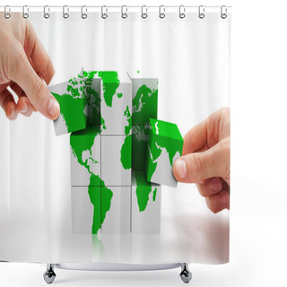 Personality  International World Map Shower Curtains