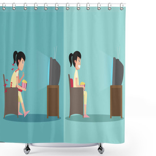 Personality  The Sample Of The Guy Sitting In Wrong And Right Ways For Watchi Shower Curtains