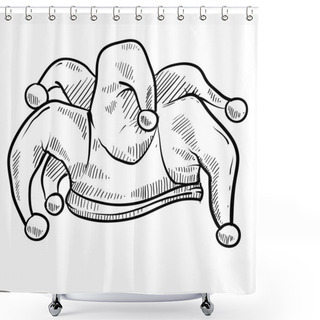 Personality  Jester's Cap Sketch Shower Curtains