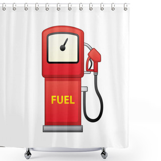 Personality  Gasoline Fuel Pump Isolated. Petrol Filling Station. Shower Curtains