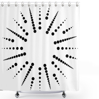 Personality  Dotted Radial, Radiating Lines.  Shower Curtains