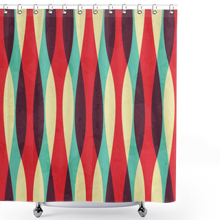 Personality  Retro Curves Seamless Pattern With Grunge Effect Shower Curtains