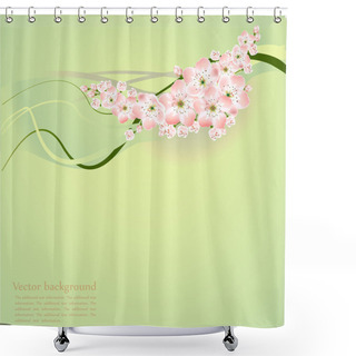 Personality  Spring Background With Spring Flowers - Vector Illustration Shower Curtains