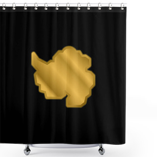 Personality  Antarctic Gold Plated Metalic Icon Or Logo Vector Shower Curtains