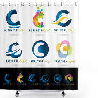 Personality  Letter C Logo Designs Shower Curtains