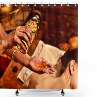 Personality  Woman Having Massage Spa Treatment. Shower Curtains