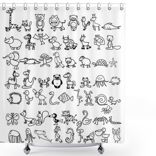 Personality  Cartoon Wild Animals Shower Curtains