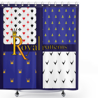 Personality  Set Of 4 Simple Royal Patterns Shower Curtains