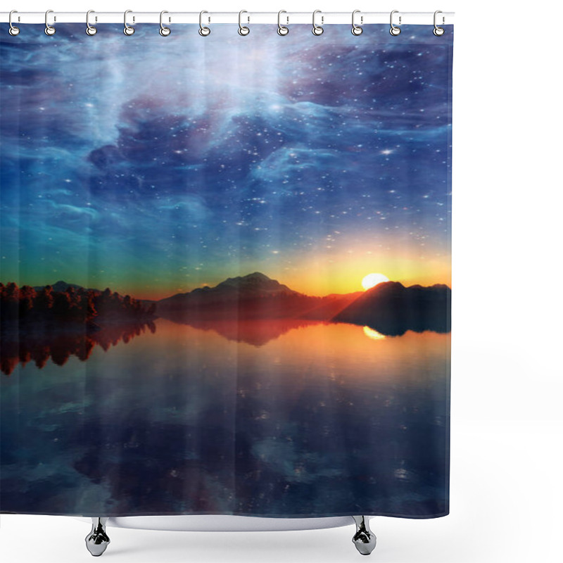 Personality  Landscape Under The Milky Way.  Shower Curtains