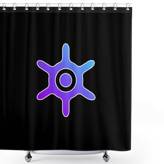 Personality  Boat Wheel Blue Gradient Vector Icon Shower Curtains