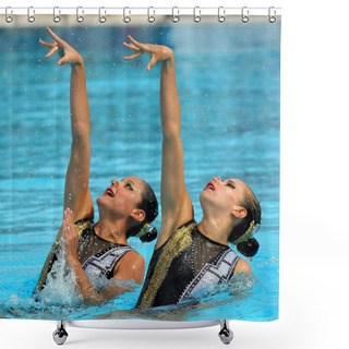 Personality  Mexican Synchro Swimmers Mariana Cifuentes And Isabel Delgado Shower Curtains