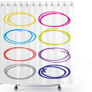 Personality  Vector Set Oval Circles Shower Curtains