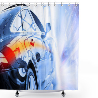 Personality  Rear View Of Luxury Car Shower Curtains