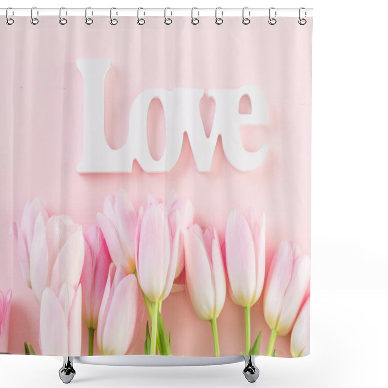 Personality  Pink tulips view shower curtains