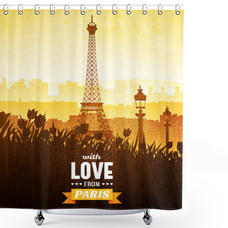 Personality  Poster With Views Of Paris Shower Curtains