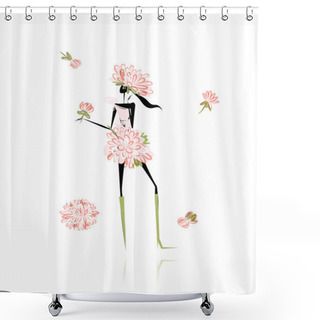 Personality  Floral Girl For Your Design Shower Curtains