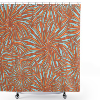 Personality  Texture With Abstract Flowers Doodle Circles Seamless Shower Curtains