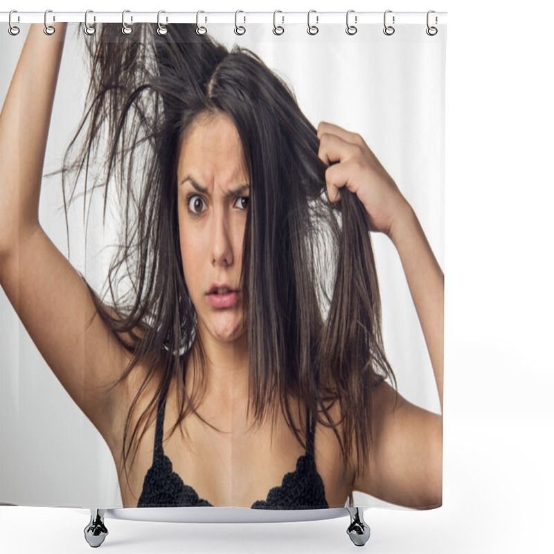 Personality  Angry Girl shower curtains
