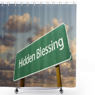 Personality  Hidden Blessing Green Road Sign With Dra Shower Curtains