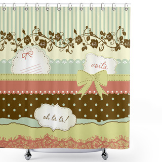 Personality  Cute Scrapbook Elements Shower Curtains