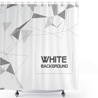 Personality  Abstract White Gray Triangle White Background Vector Image Shower Curtains