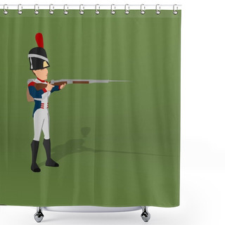 Personality  Polygonal Napoleonic Soldier Shower Curtains
