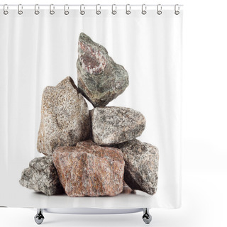 Personality  Pile Of Granite Stones Shower Curtains