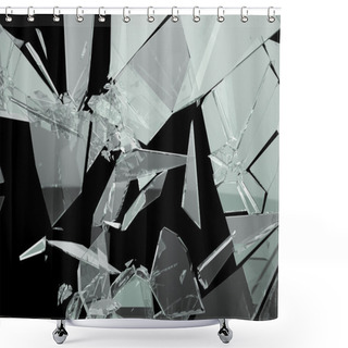 Personality  Pieces Of Broken And Shattered Glass  Shower Curtains