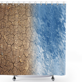 Personality  Dry Land And Water Shower Curtains
