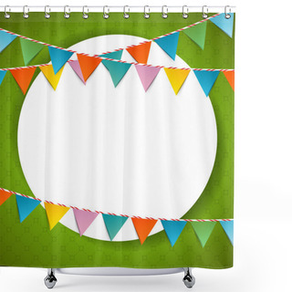 Personality  Bunting Party Color Flags Shower Curtains