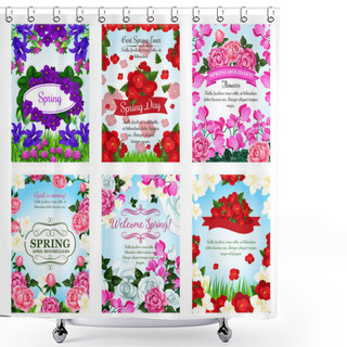 Personality  Springtime Greeting Cards Spring Flowers Bouquets Shower Curtains