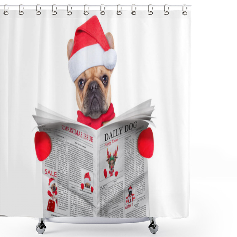 Personality  Dog Reading Newspaper Shower Curtains