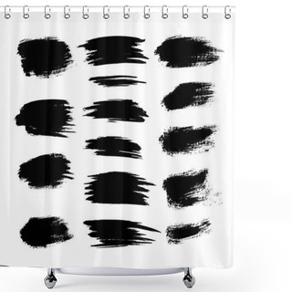 Personality  Set Of Grunge Brush Strokes Shower Curtains