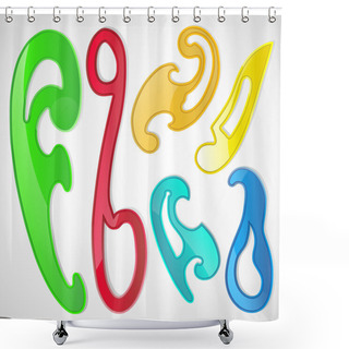 Personality  French Curves. Vector Illustration Shower Curtains