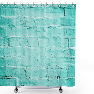 Personality  Teal Turquoise Brick Wall Texture Shower Curtains