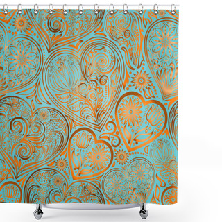 Personality  Valentine Day Seamless Background Shower Curtains