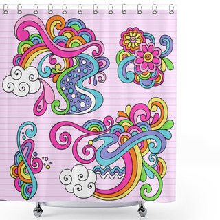 Personality  Abstract Psychedelic Doodles Vector Shower Curtains
